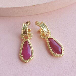 Alicia Bonnie - Sera Red Agate Gold Earrings - NEW